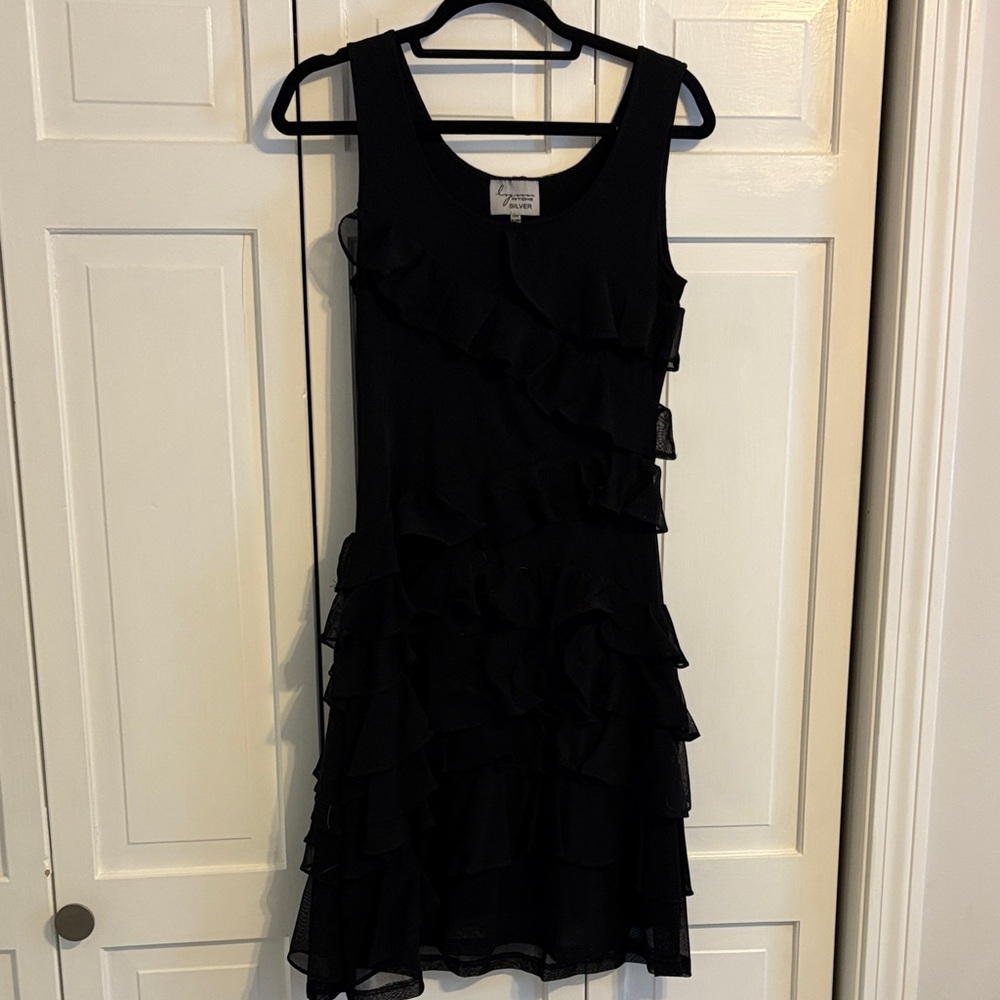 Chic Black Ruffle Mini Dress